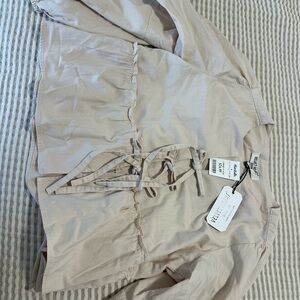 Velvet Heart Light Beige Tie-Front Top